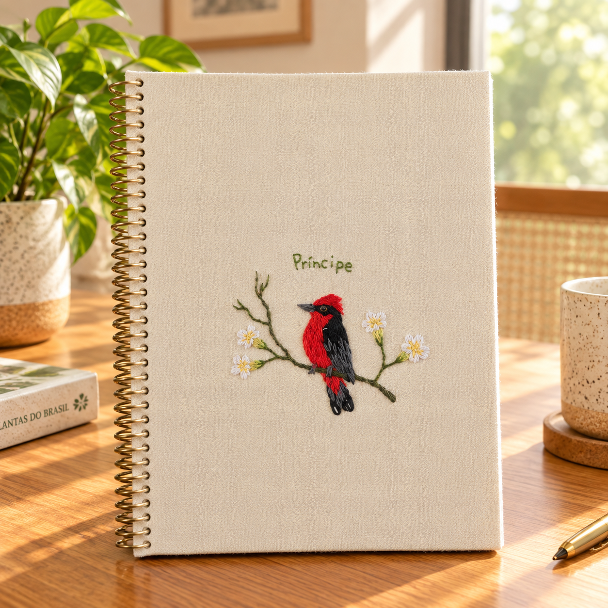 Caderno Bordado à Mão – Príncipe 25x18