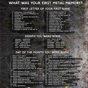 What Was Your First Metal Memory? 30/8/17