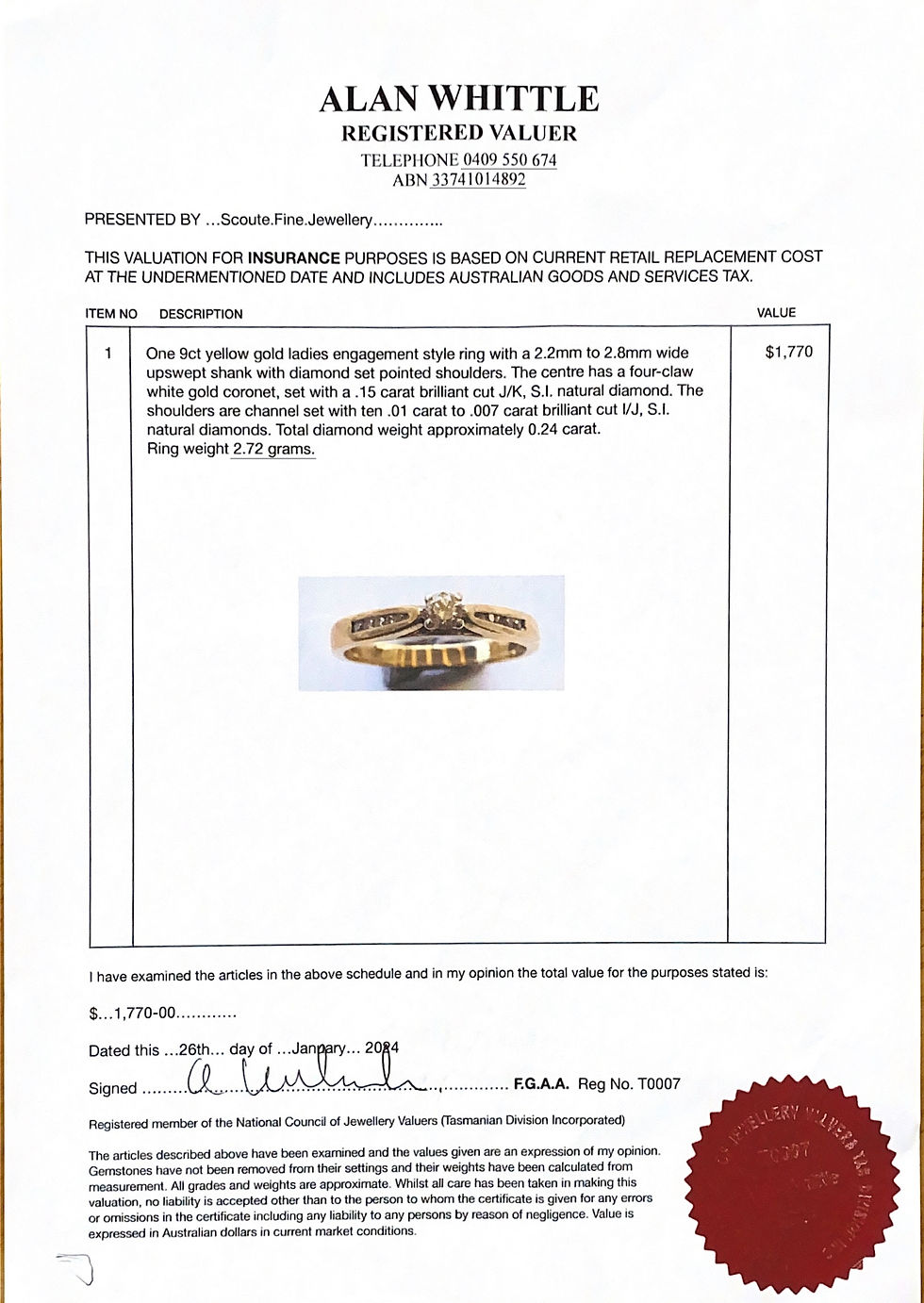 Thumbnail: 9ct Bridal Set - Solitaire Engagement & Diamond Wedding Ring