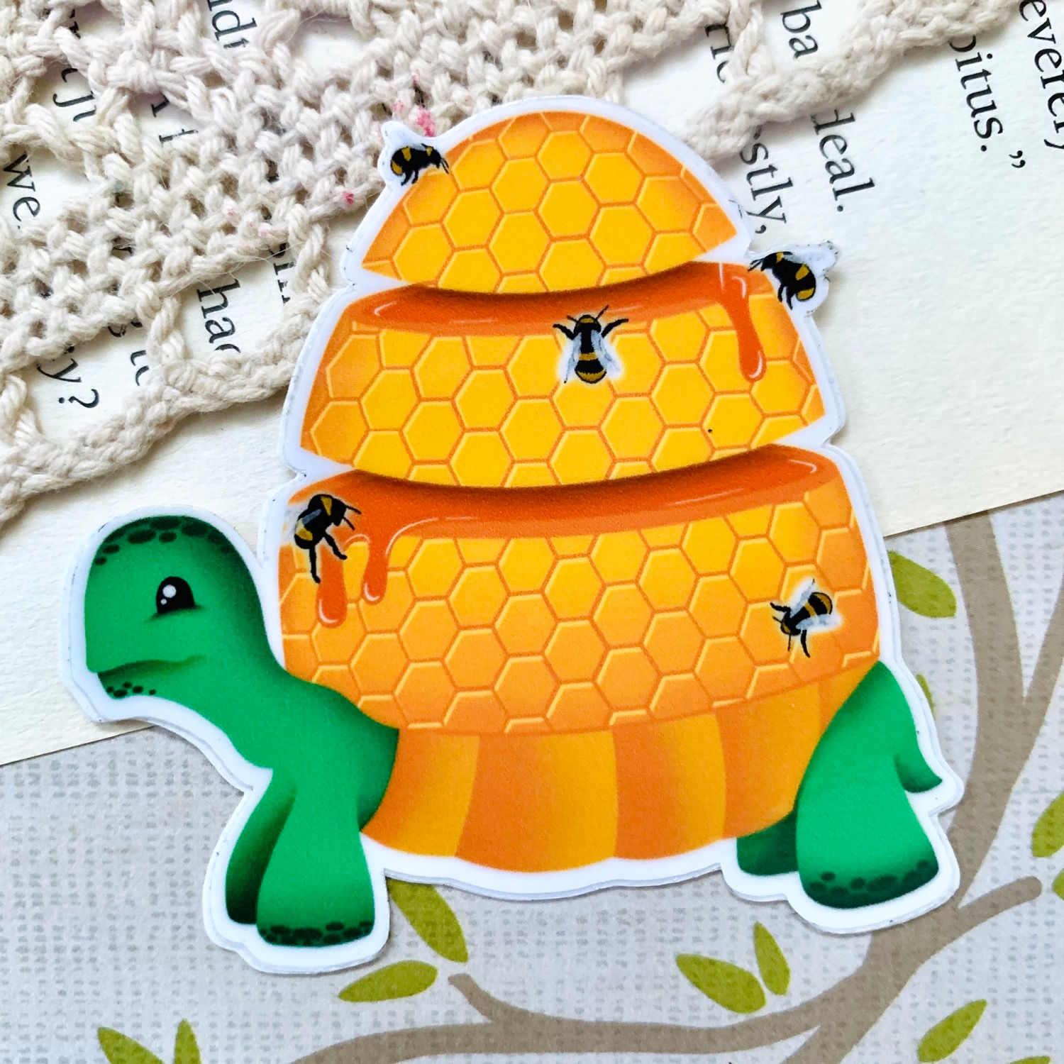 Tortoise Honey Hive vinyl sticker