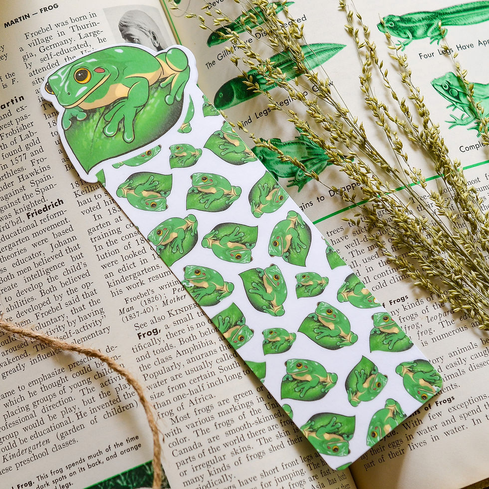 Thumbnail: Dumpy Whites Tree Frog - Die Cut Bookmark