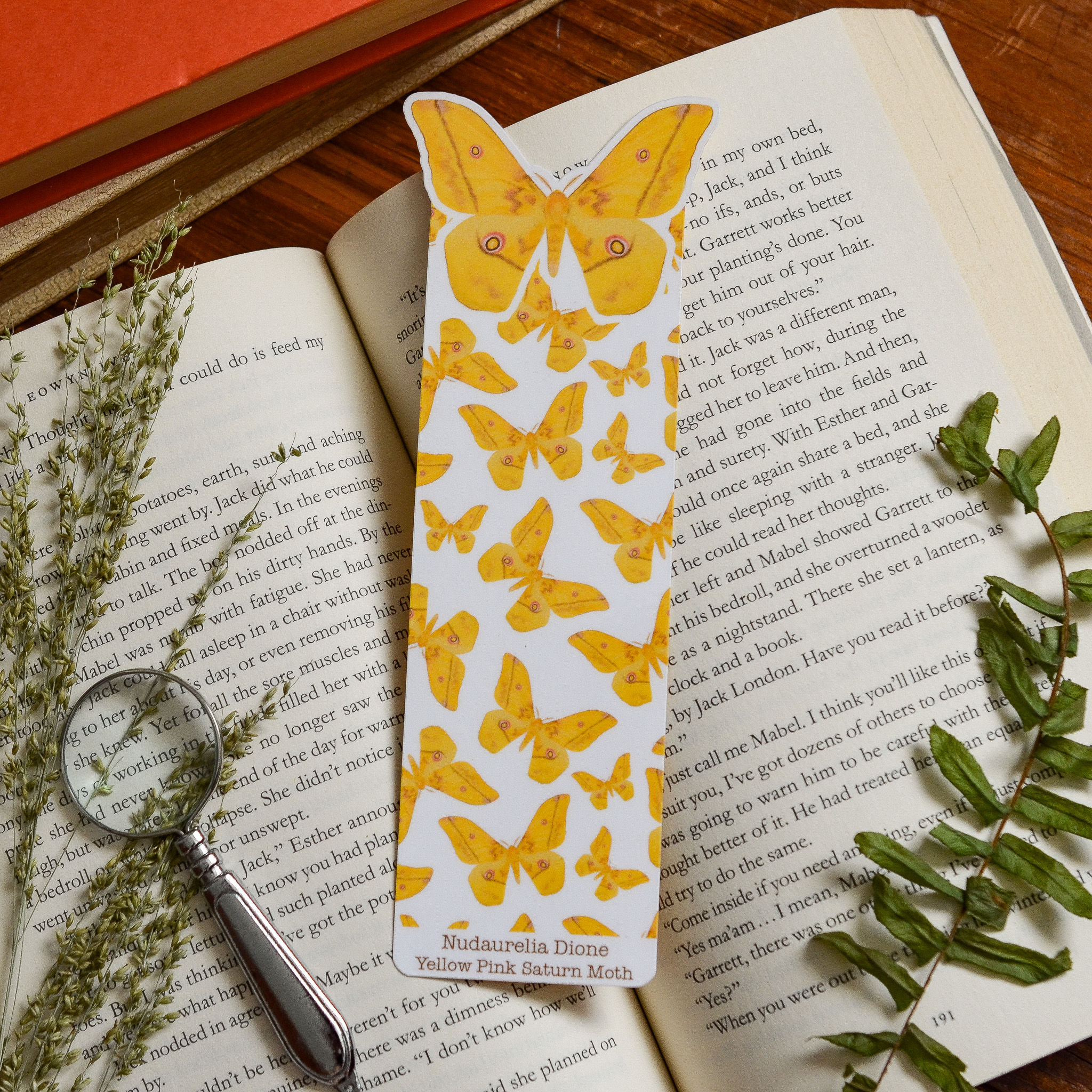 Yellow  Saturn Moth  - Die Cut Bookmark