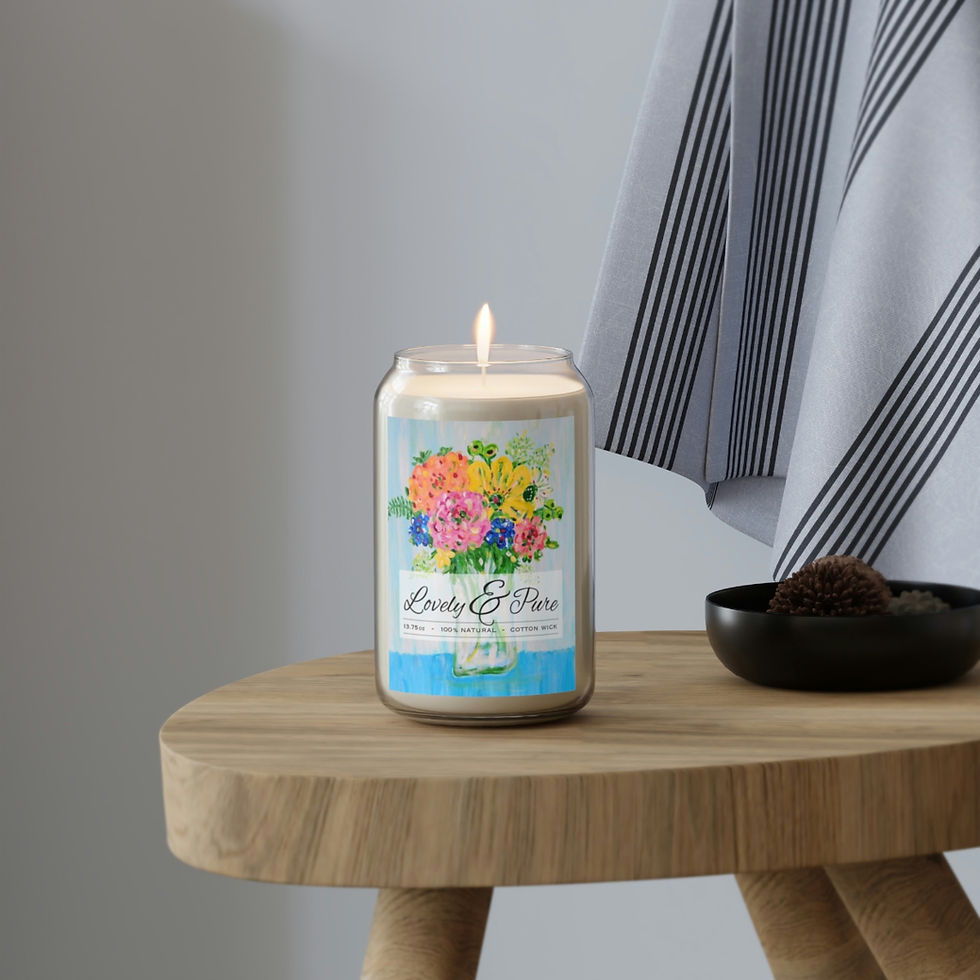 Thumbnail: Peonies on Blue, Lovely & Pure Scented Candles