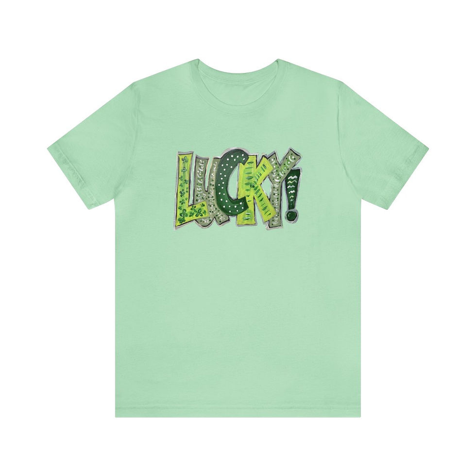 Thumbnail: lucky t-shirt front view in light green