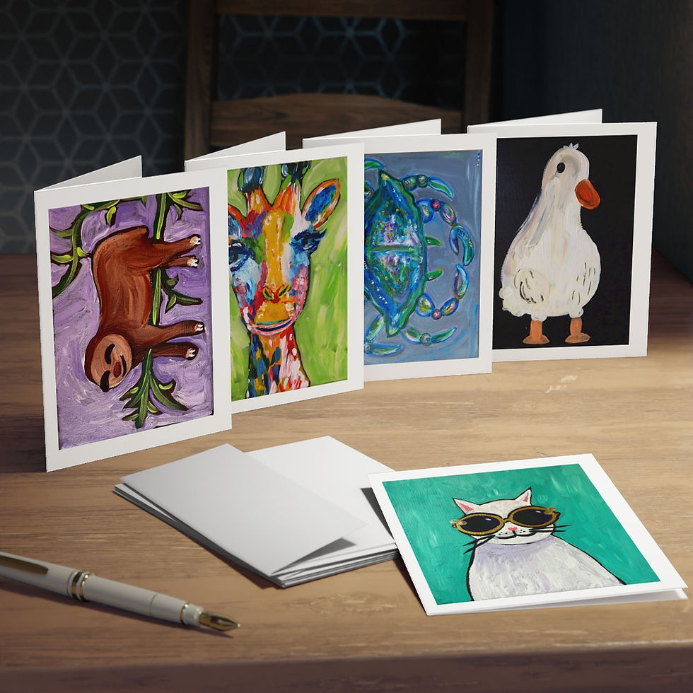 Thumbnail: animal lovers greeting cards front view on a talbe