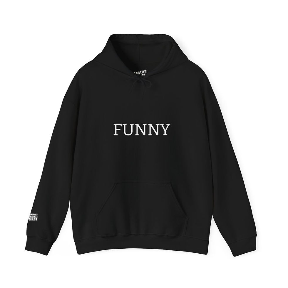 Thumbnail: Funny Hoodie front view shown in black