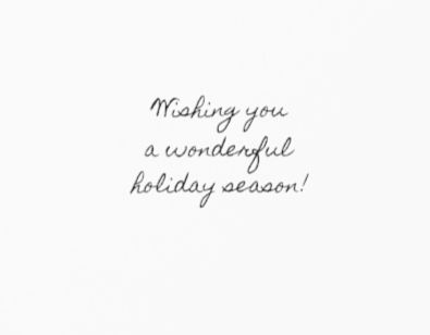 Pine Cone Bouquet Holiday Card close up view of the interior