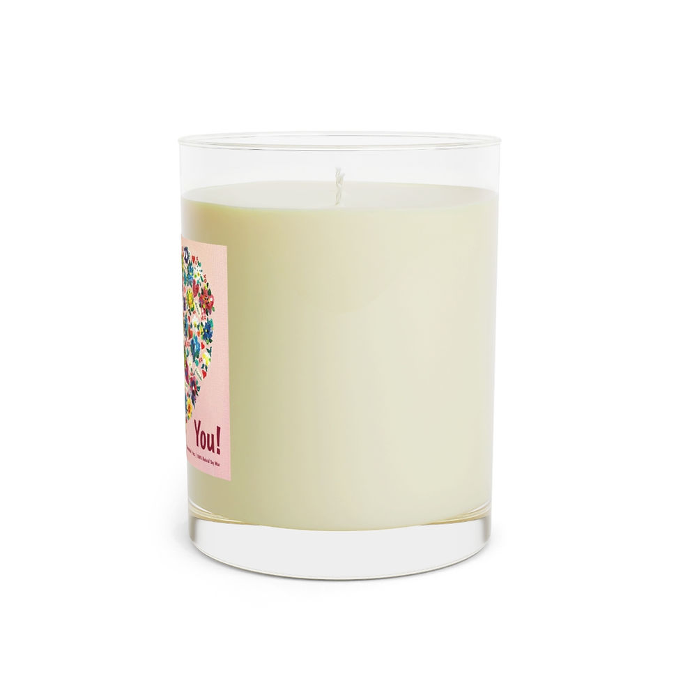 Thumbnail: I Love You, Floral Heart Candle - Full Glass