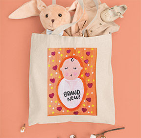 Thumbnail: Brand New Baby Cotton Canvas Tote Bag