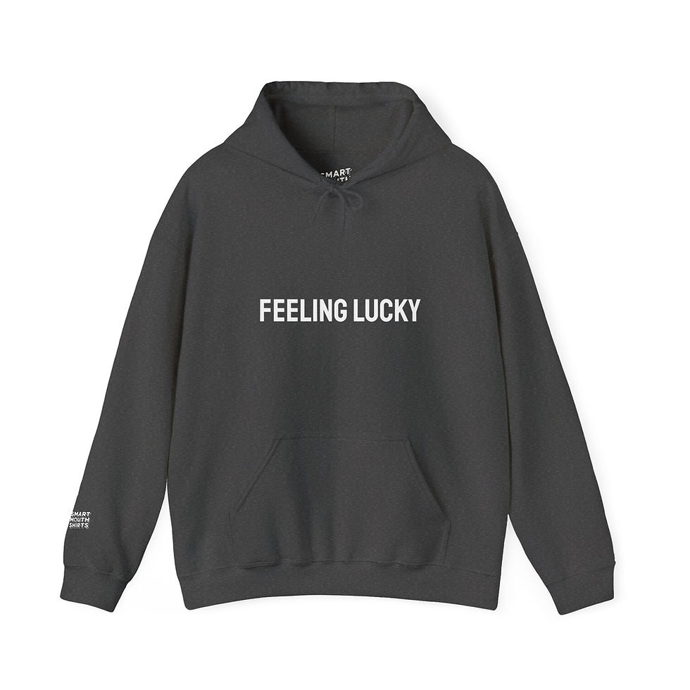 Thumbnail: Feeling Lucky Hoodie front view shown in dark gray