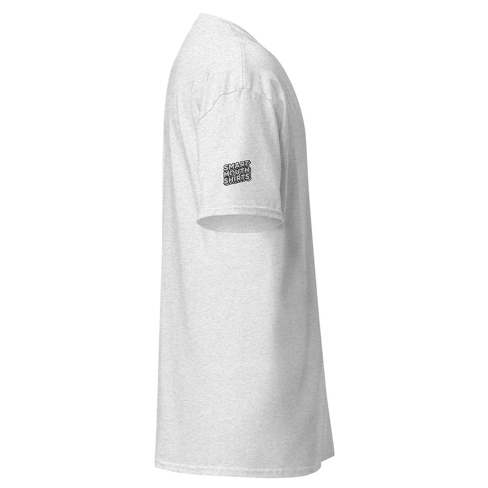 Thumbnail: Stay True Smart T-shirt right sleeve with smart mouth shirts logo in ask grey