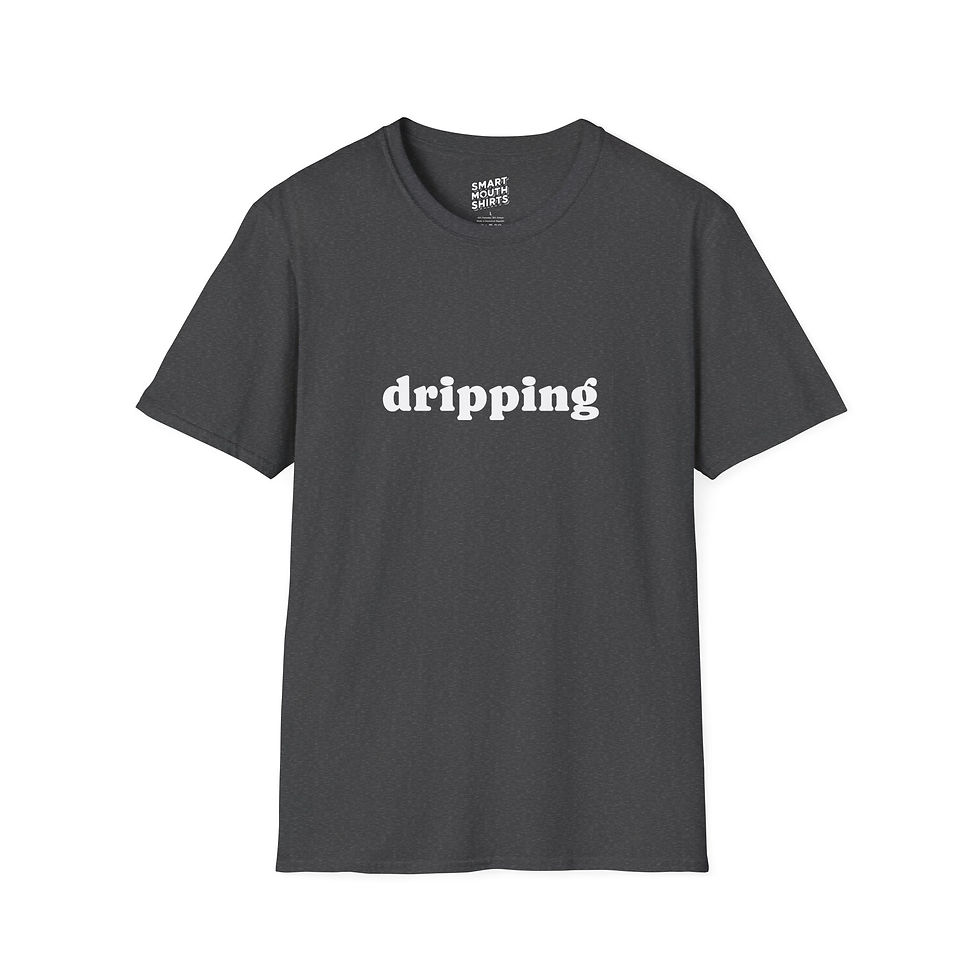 Dripping T-Shirt front view shown in dark gray