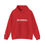 Thumbnail: In Denial Hoodie front view shown in red