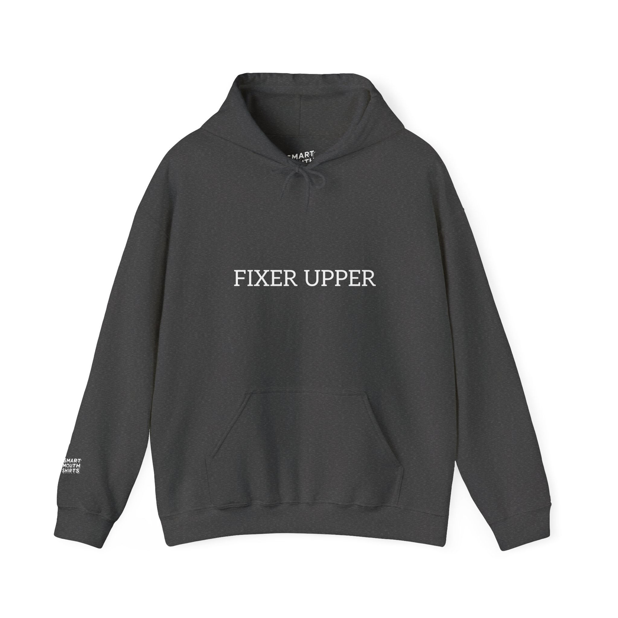 Fixer Upper Hoodie front view shown in dark gray