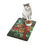 Thumbnail: Pine Cone Bouquet Holiday pet food mat shown with food and a cat
