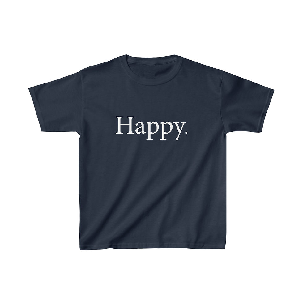 Thumbnail: Youth Happy T-shirt front view shown in Navy