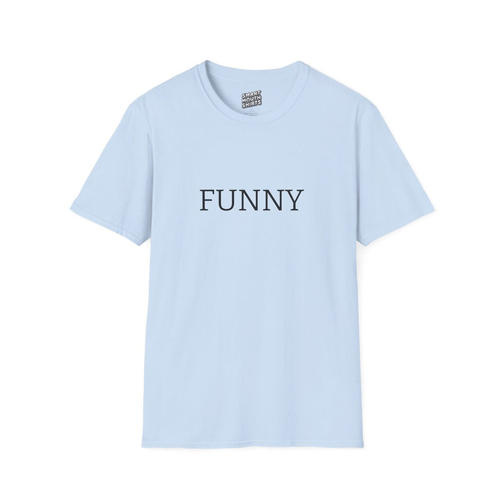 Thumbnail: Funny T-Shirt front view shown in light blue
