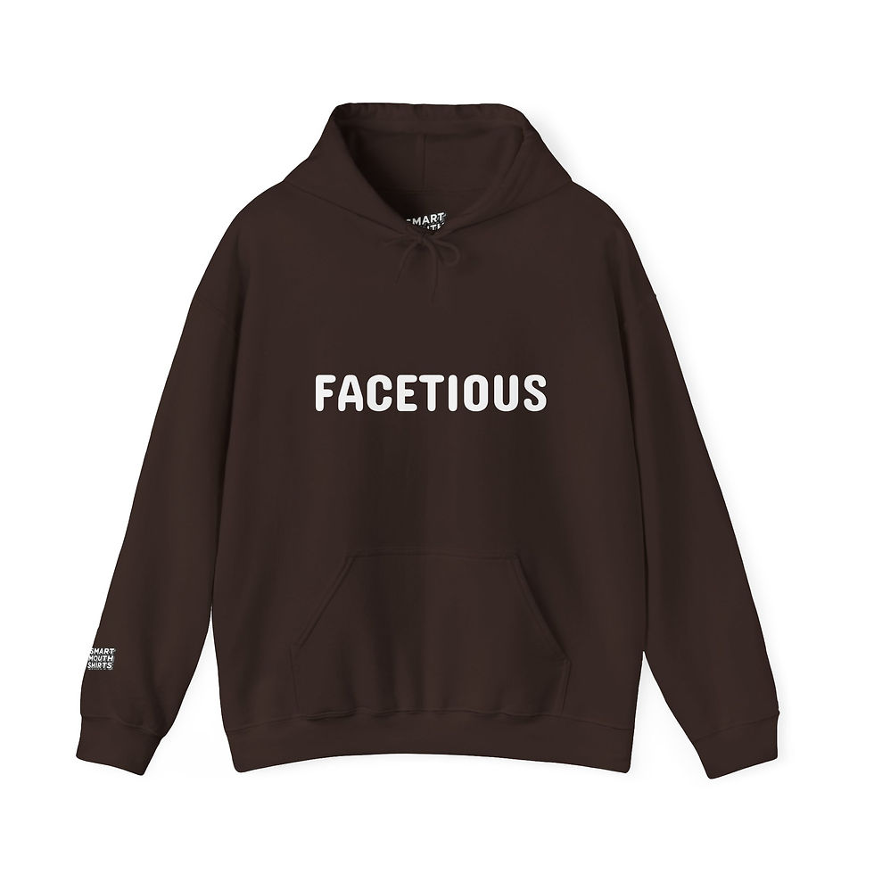 Thumbnail: Facetious Hoodie front view shown in brown