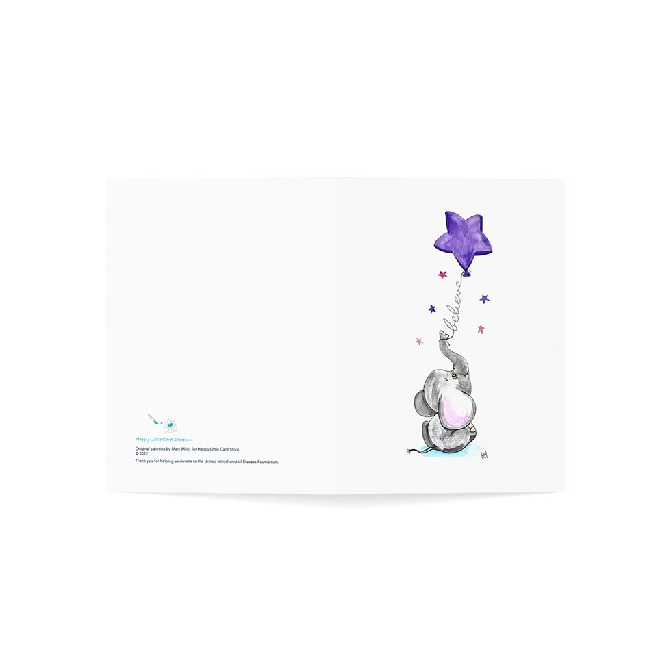 Thumbnail: Believe Elephant Card shown laid flat