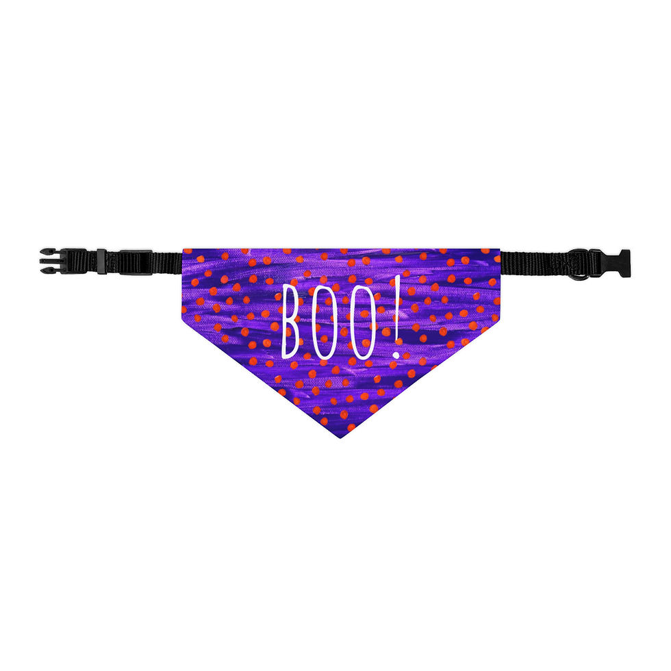 Thumbnail: Halloween Boo Pet Bandana Collar shown in the small size