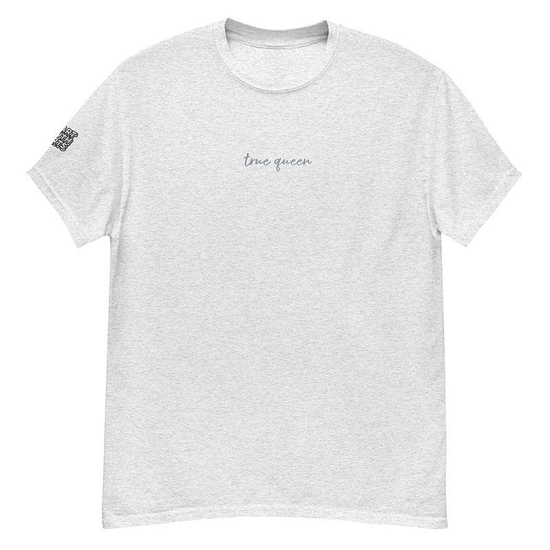 Thumbnail: True Queen Smart T-shirt front view in light ask gray