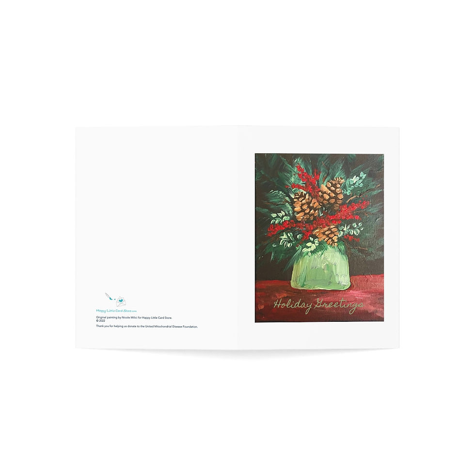 Thumbnail: Pine Cone Bouquet Holiday Card shown laid flat