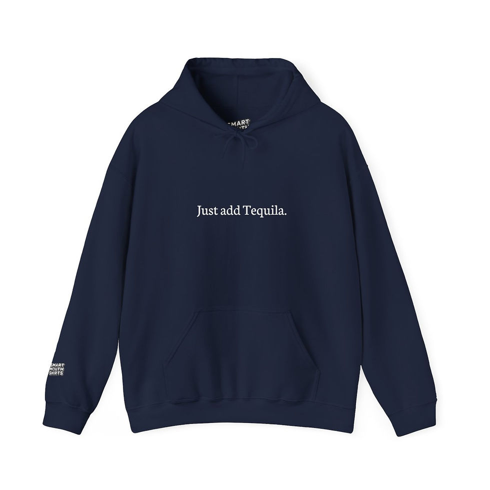 Thumbnail: Just Add Tequila Hoodie front view in Navy blue