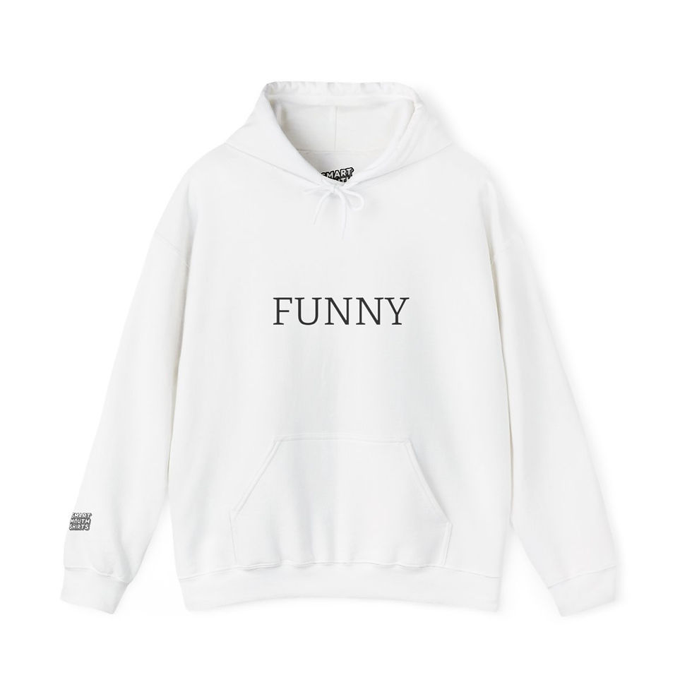 Thumbnail: Funny Hoodie front view shown in white