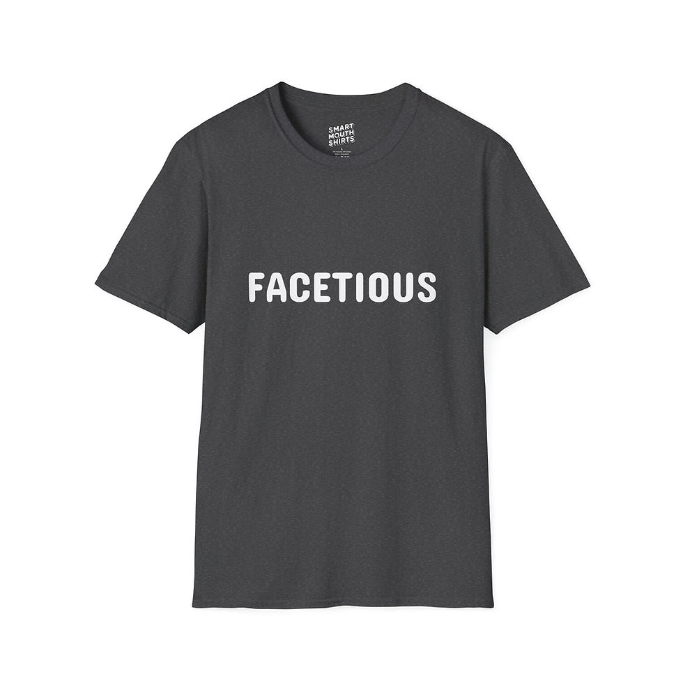Thumbnail: Facetious T-shirt front view shown in dark gray