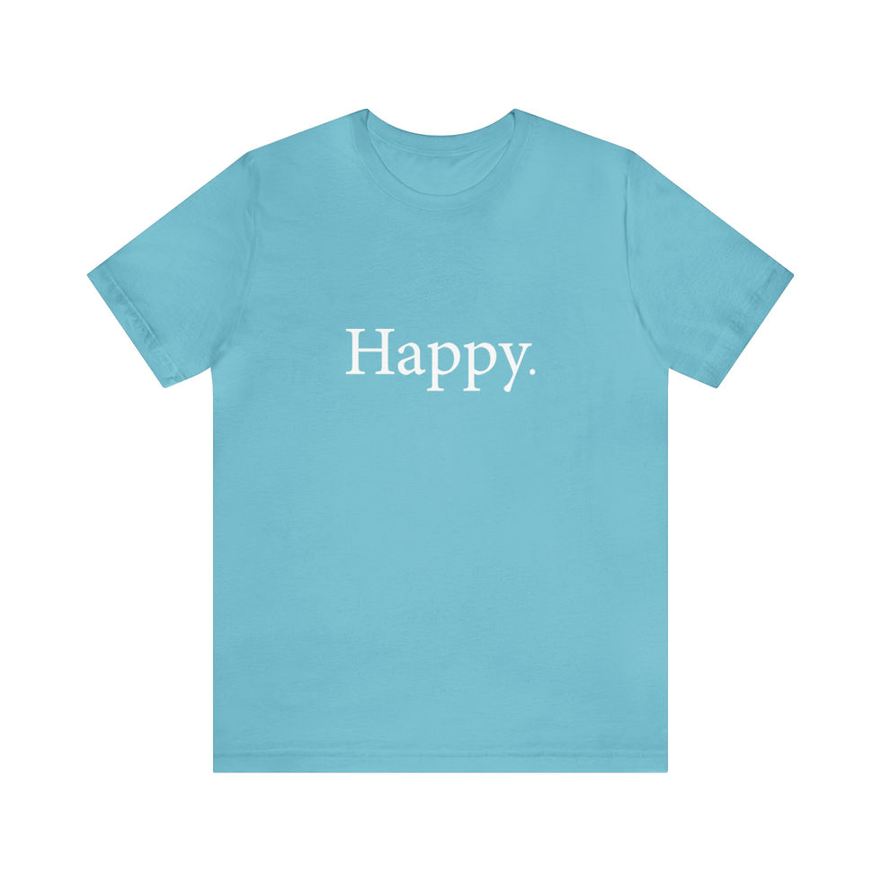 Thumbnail: Happy T-Shirt front view shown in blue