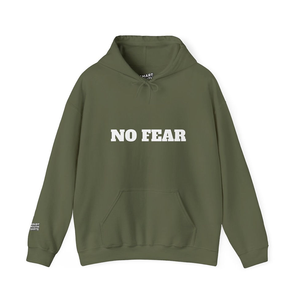 Thumbnail: No Fear Hoodie front view shown in Military green