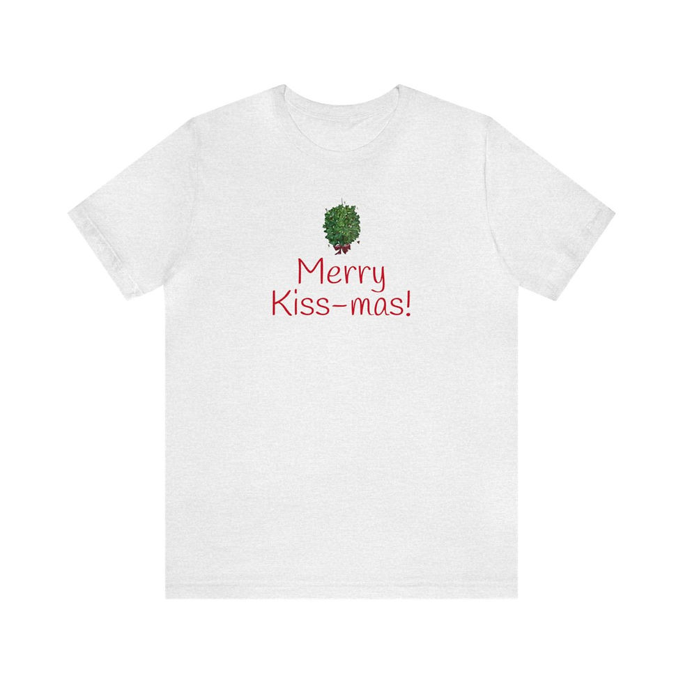 Thumbnail: merry kiss-mas t-shirt front in gray