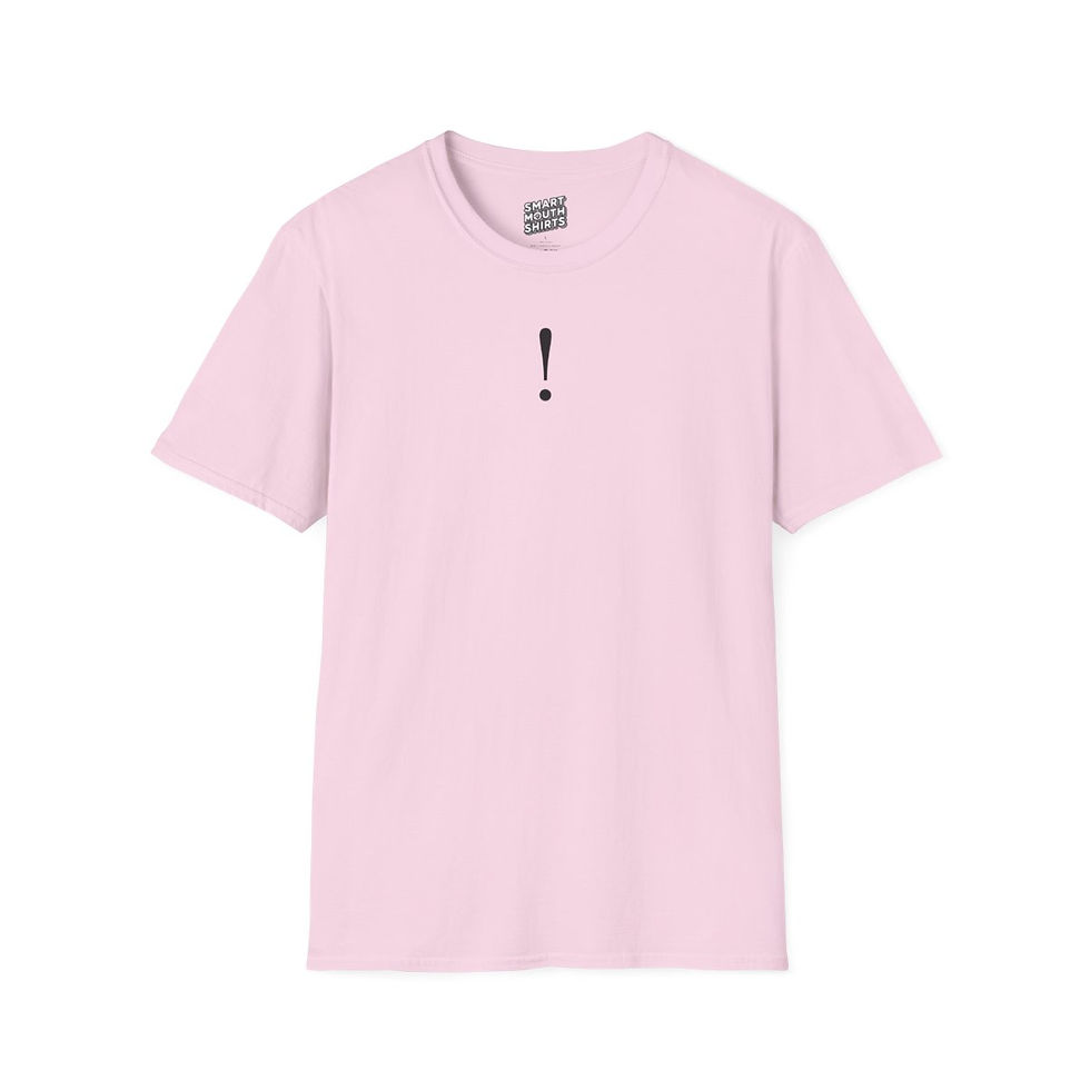 Thumbnail: Exclamation Point (!) T-Shirt front view shown in pink