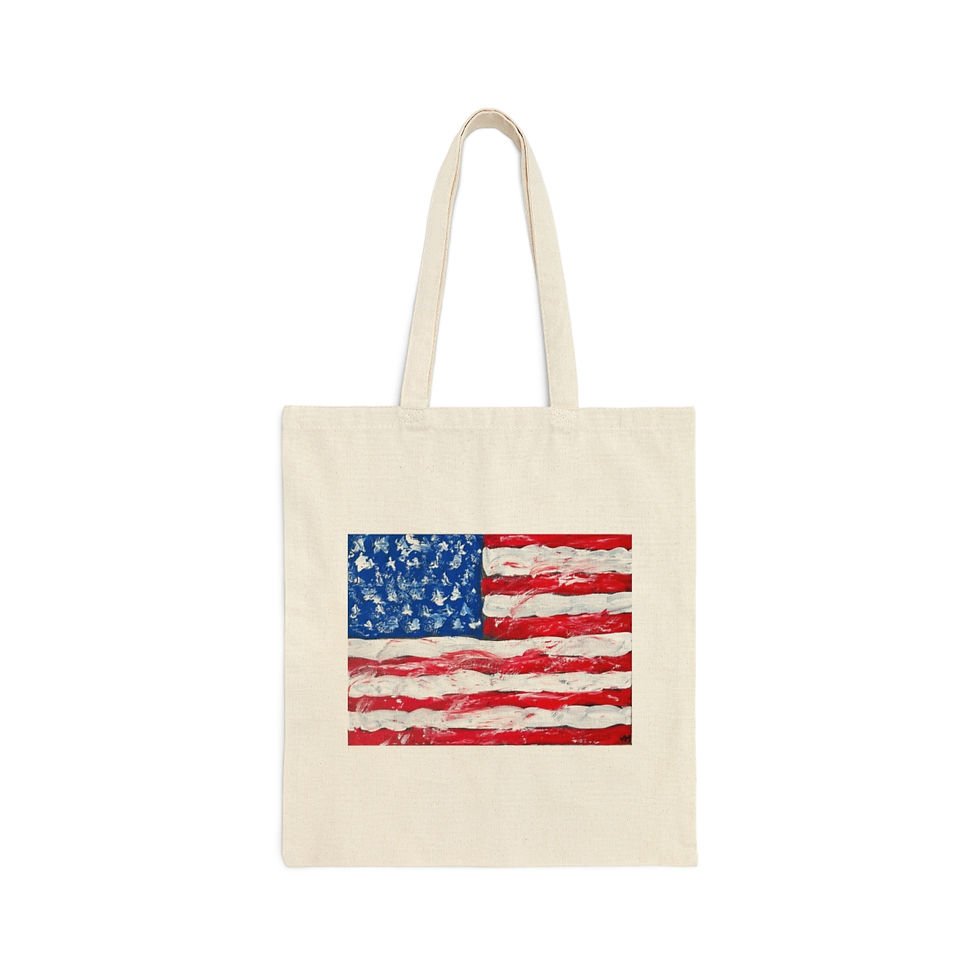 American Flag Cotton Canvas Tote Bag