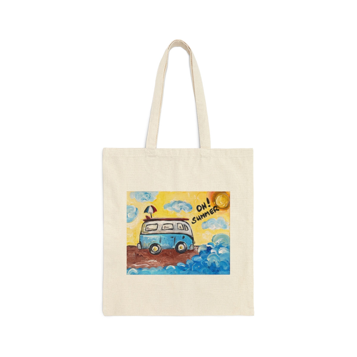Beach Day Cotton Canvas Tote Bag
