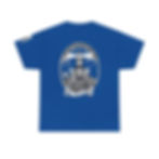 Thumbnail: ptp tattoo-inspired lighthouse t-shirt back view in royal blue