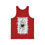 Thumbnail: Pass Thy Poison Spider Web Tank Top back shown in red