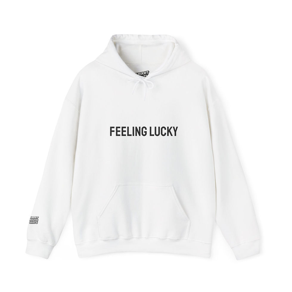 Thumbnail: Feeling Lucky Hoodie front view shown in white