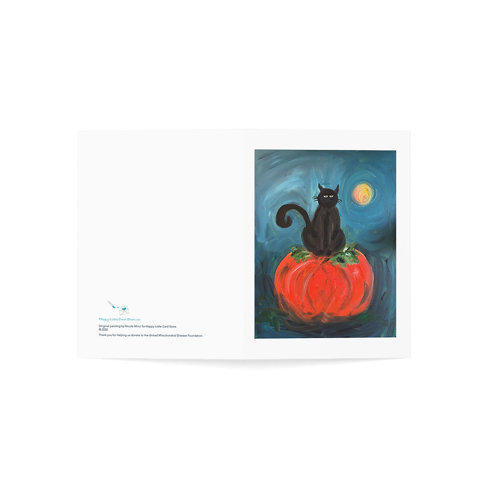 Thumbnail: Wicked Halloween Black Cat Card shown laid flat