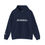 Thumbnail: In Denial Hoodie front view shown in navy blue