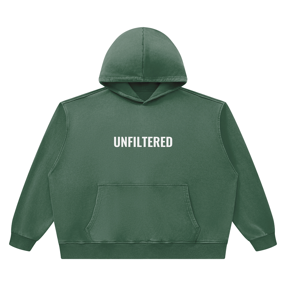 Blackish Green Unfiltered Vintage Wash Hoodie
