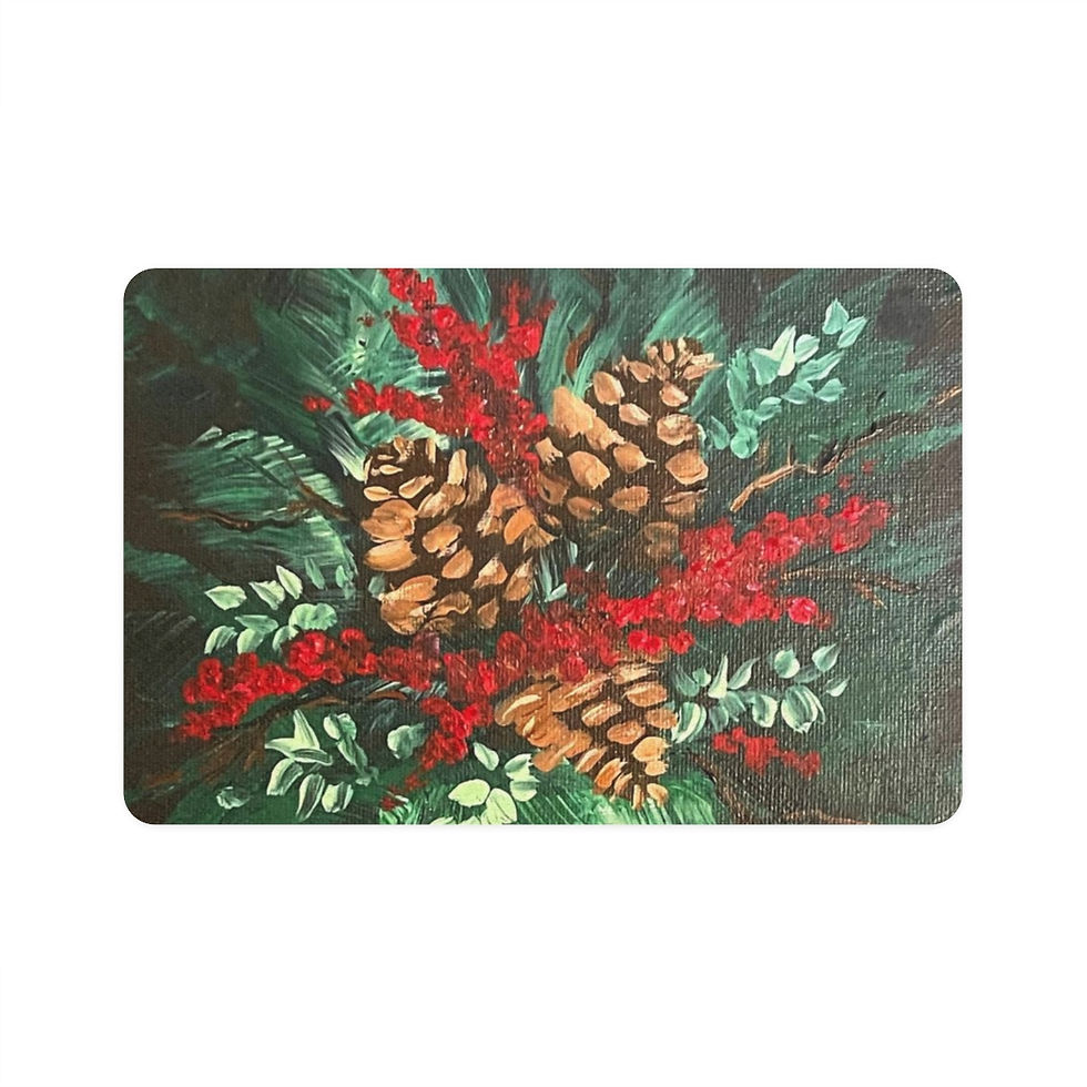 Thumbnail: Pine Cone Bouquet Holiday Pet Food Mat