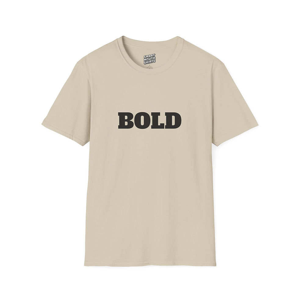 Thumbnail: Bold T-Shirt front view shown in tan