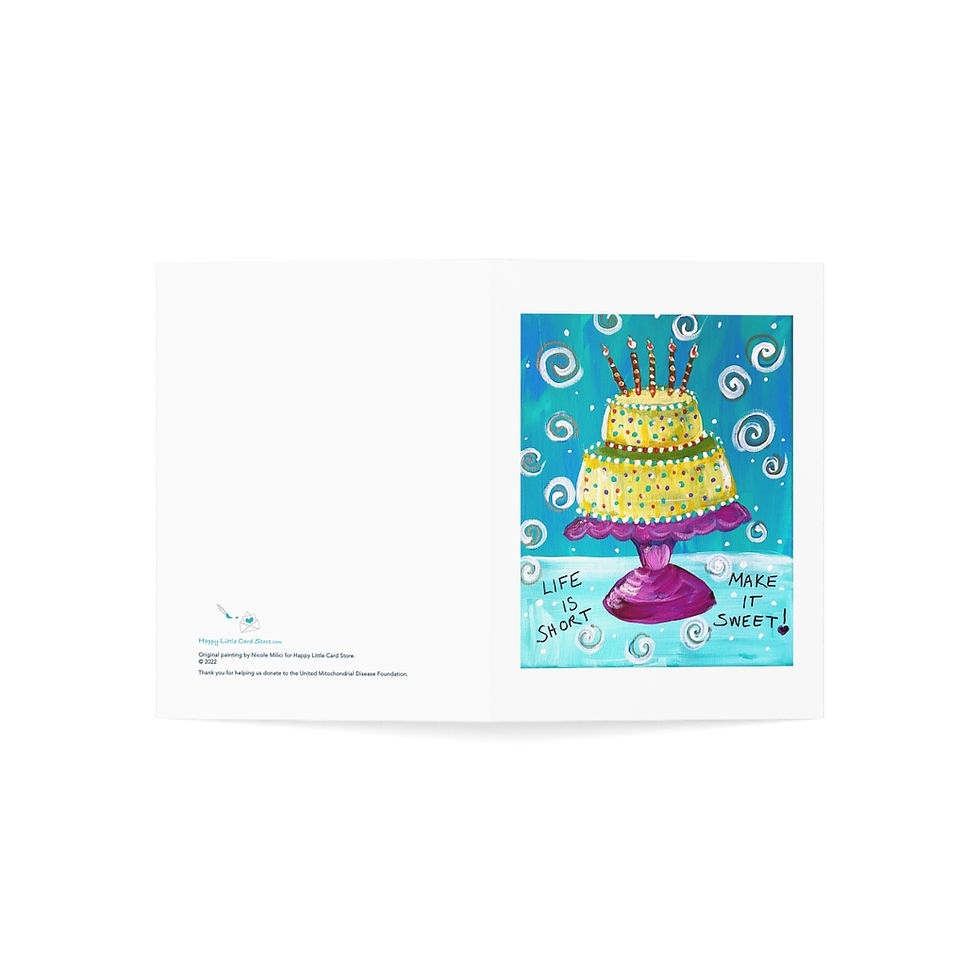Thumbnail: Life is Short, Make it Sweet! Birthday Card shown laid flat