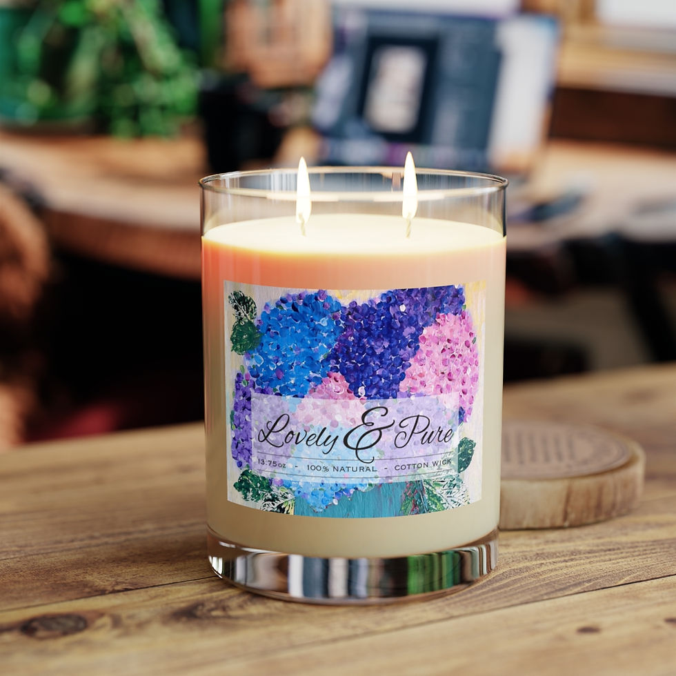 Thumbnail: Hydrangea Lovely & Pure Scented Candles - Full Glass