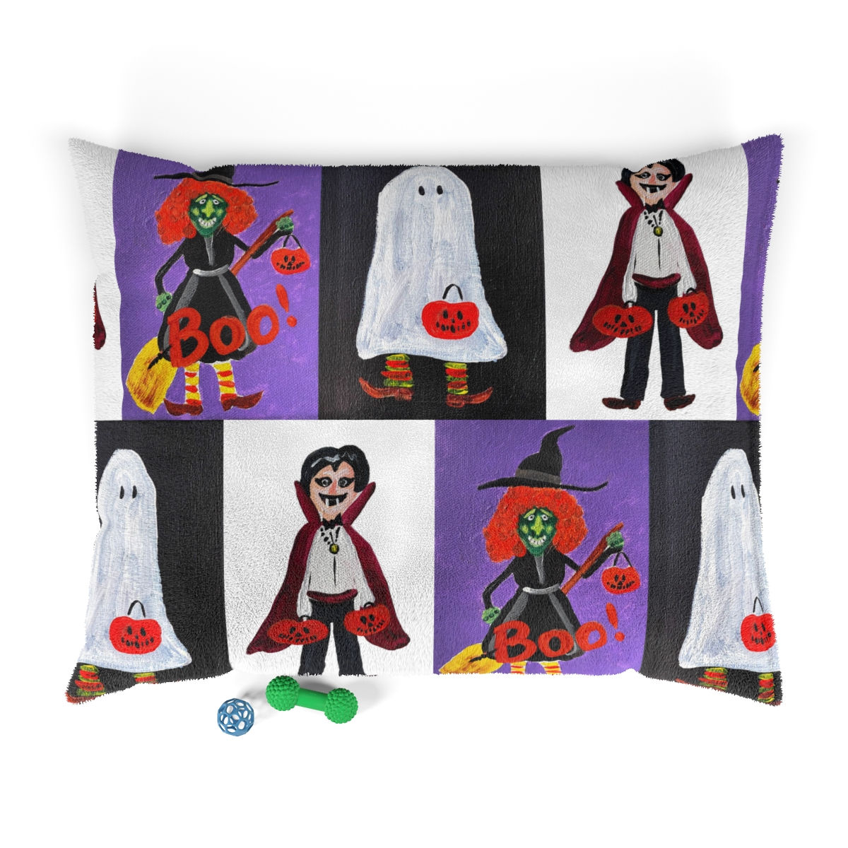 Halloween Trick-or-Treaters Pet Bed view of the large size