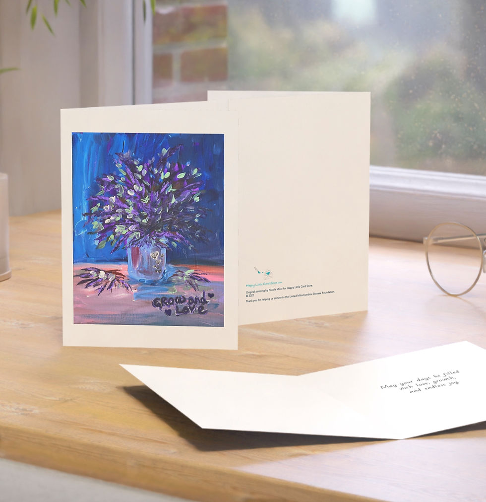 Thumbnail: Grow and Love Lavender Card shown on a desk in a home