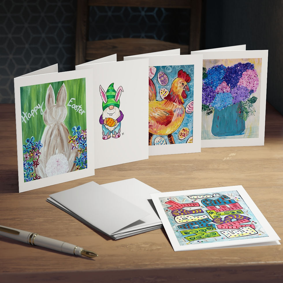 Thumbnail: Easter Greeting Cards on a dining room table