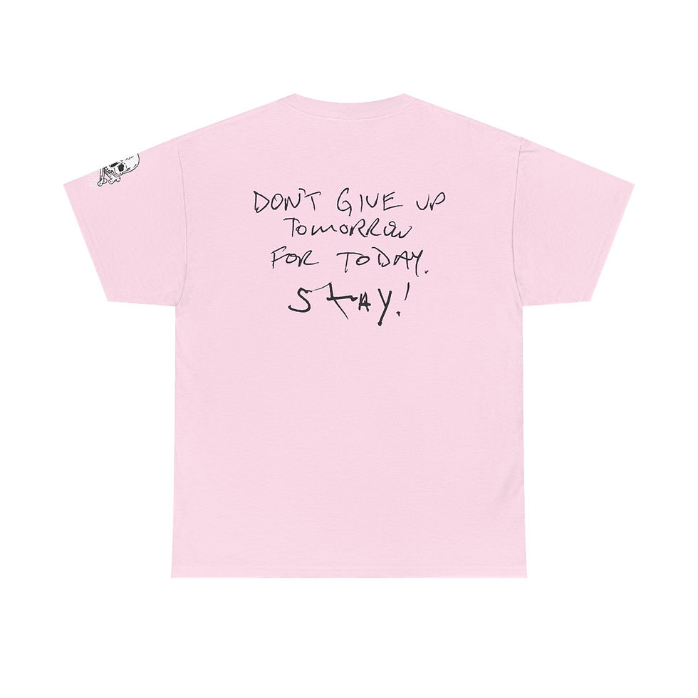 Thumbnail: Don't Give Up T-shirt back view shown in pink
