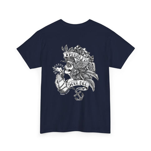 TS Sugar Skull Girl T-shirt back view shown in Navy blue
